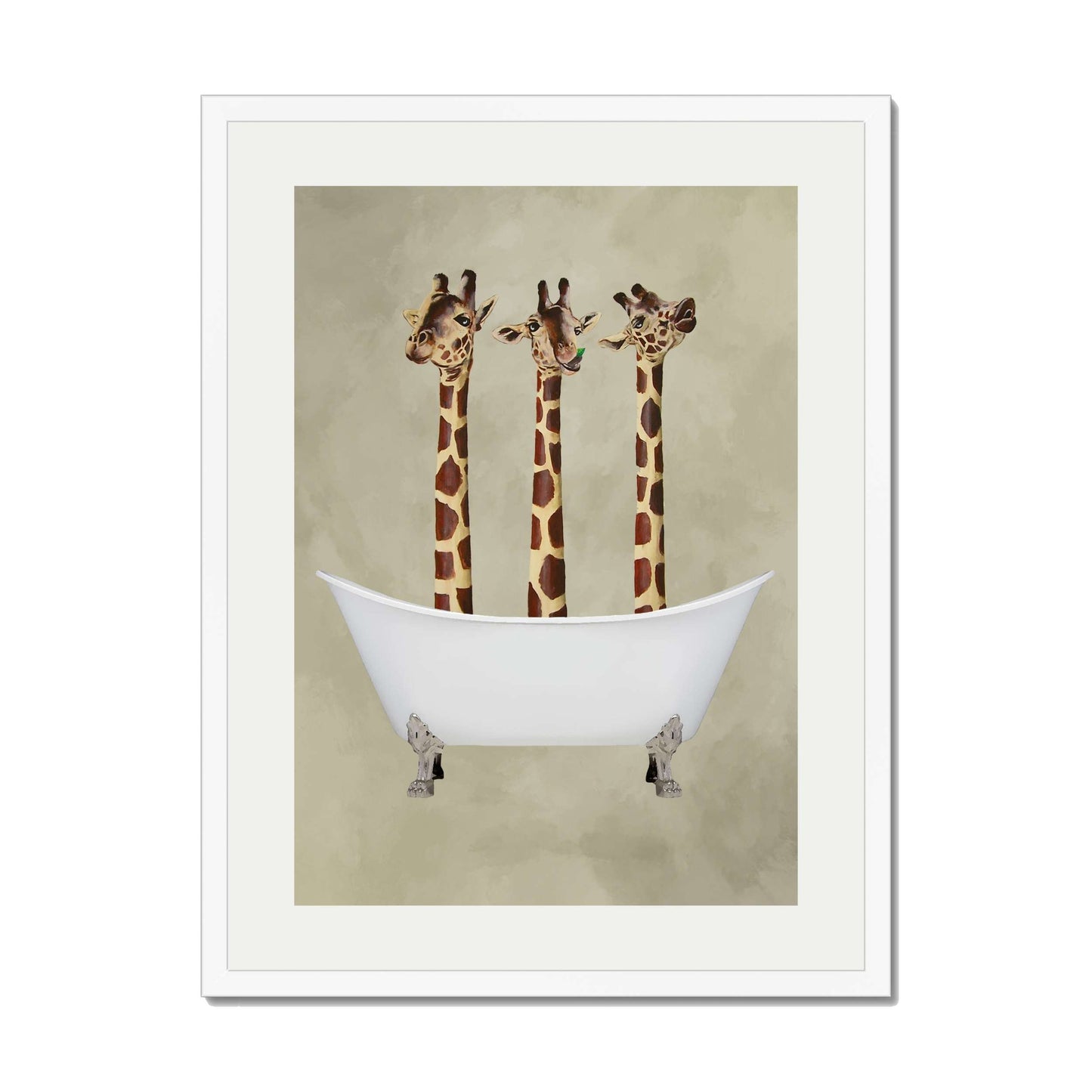 GIRAFFES IN BATHTUB | PRINT