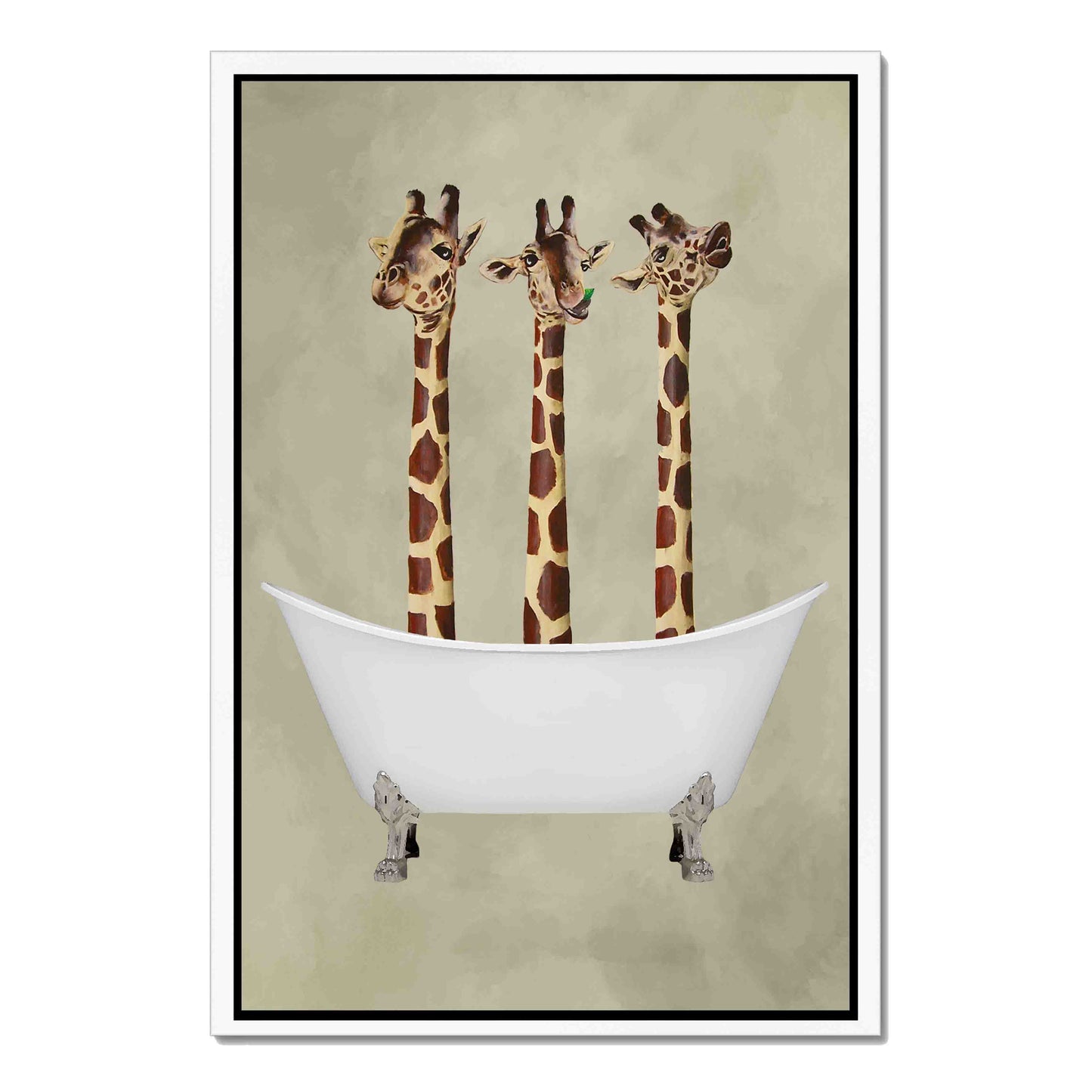 GIRAFFES IN BATHTUB | CANVAS