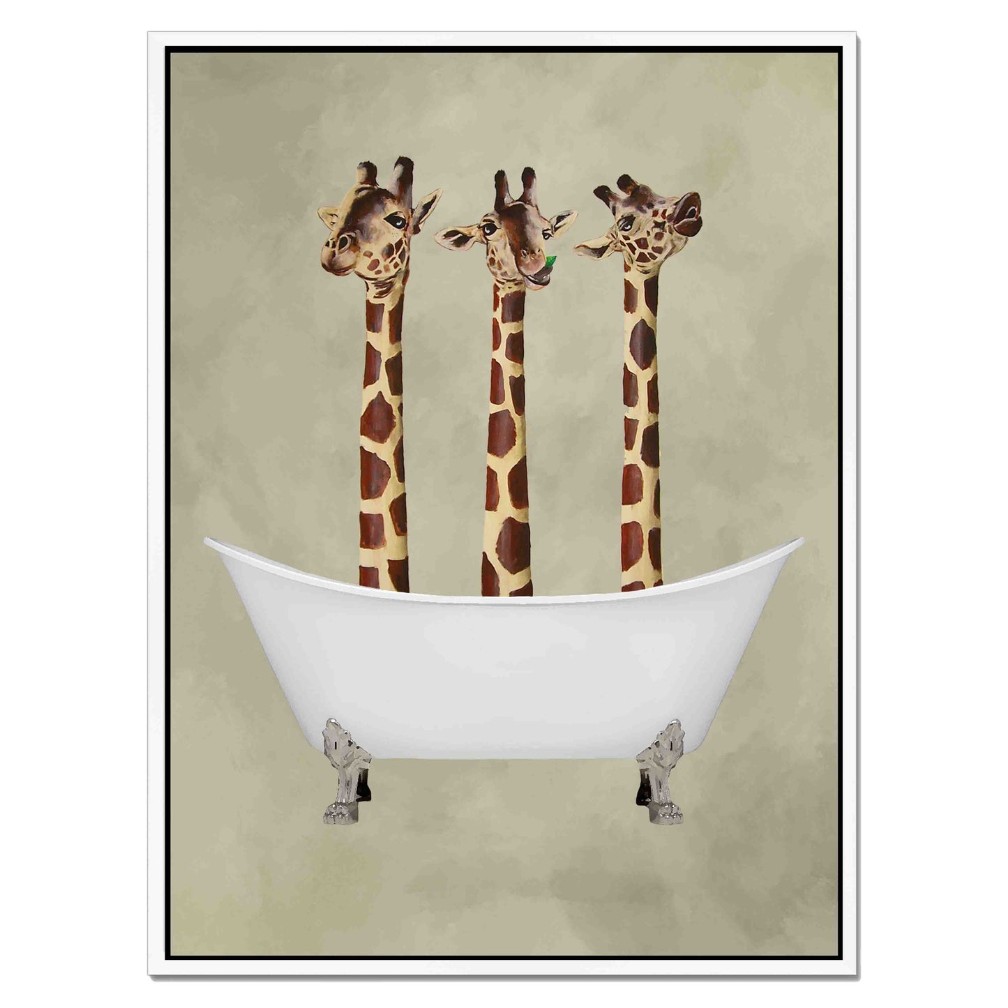 GIRAFFES IN BATHTUB | CANVAS