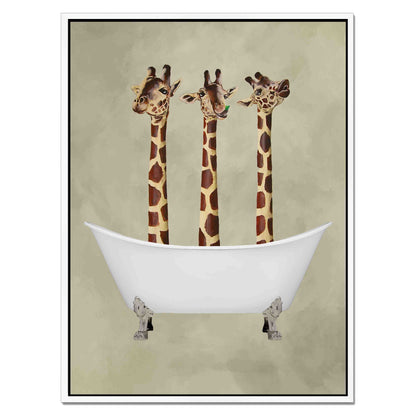 GIRAFFES IN BATHTUB | CANVAS