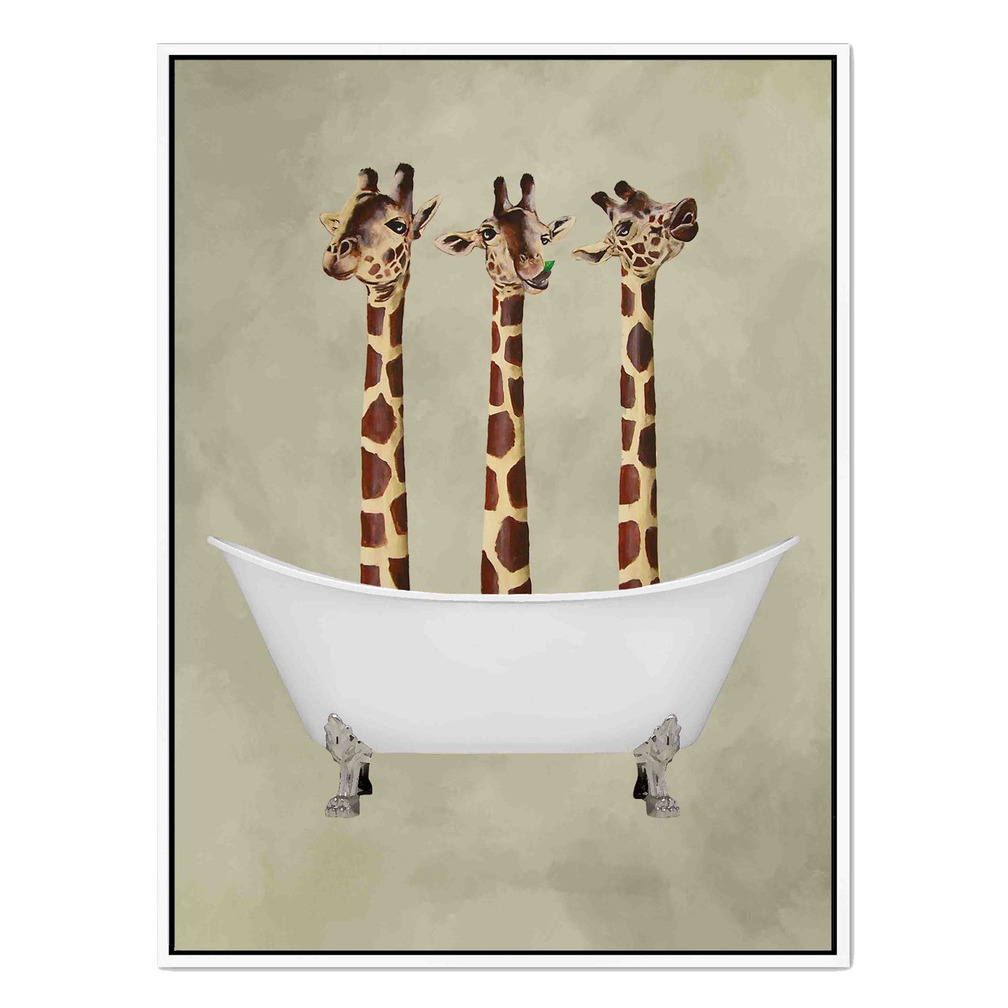 GIRAFFES IN BATHTUB | CANVAS