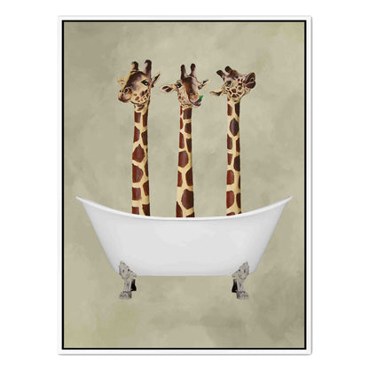 GIRAFFES IN BATHTUB | CANVAS