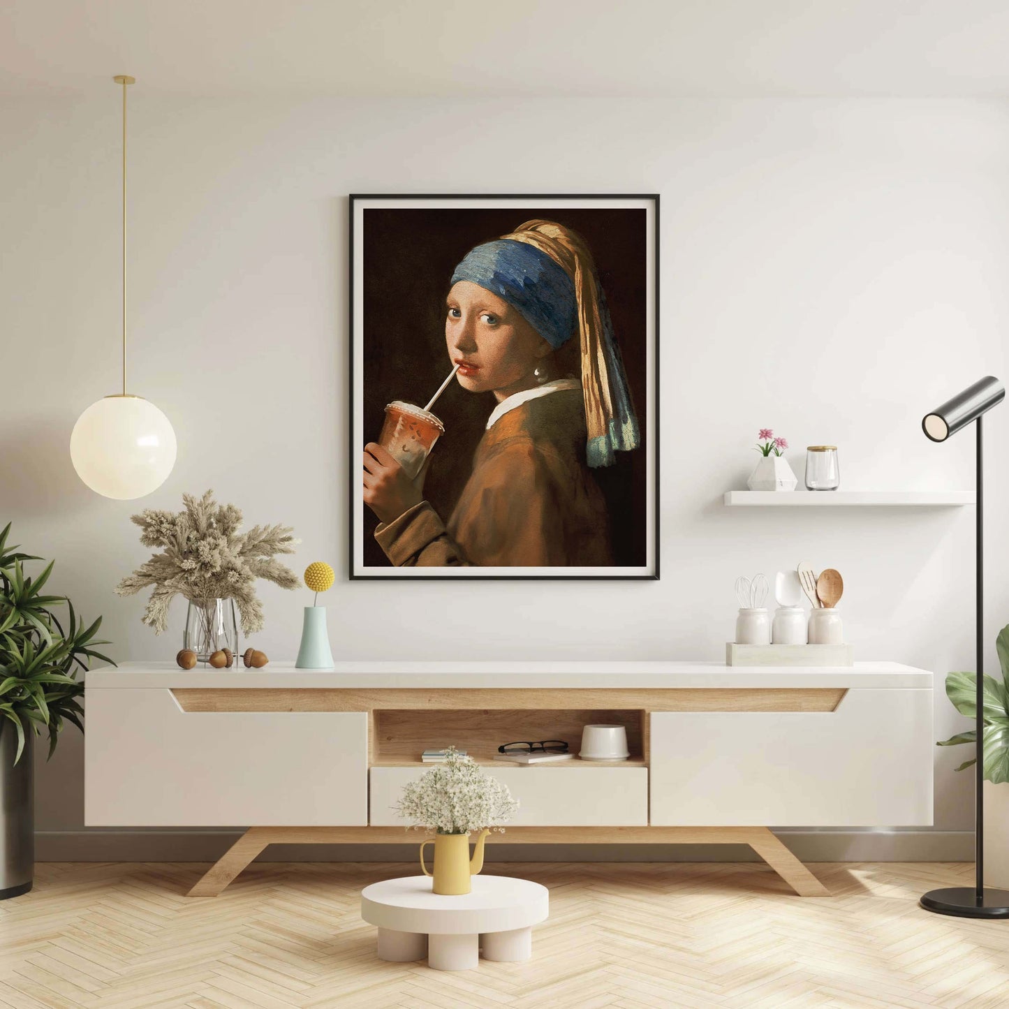 GIRL WITH ICED LATTE | PRINT