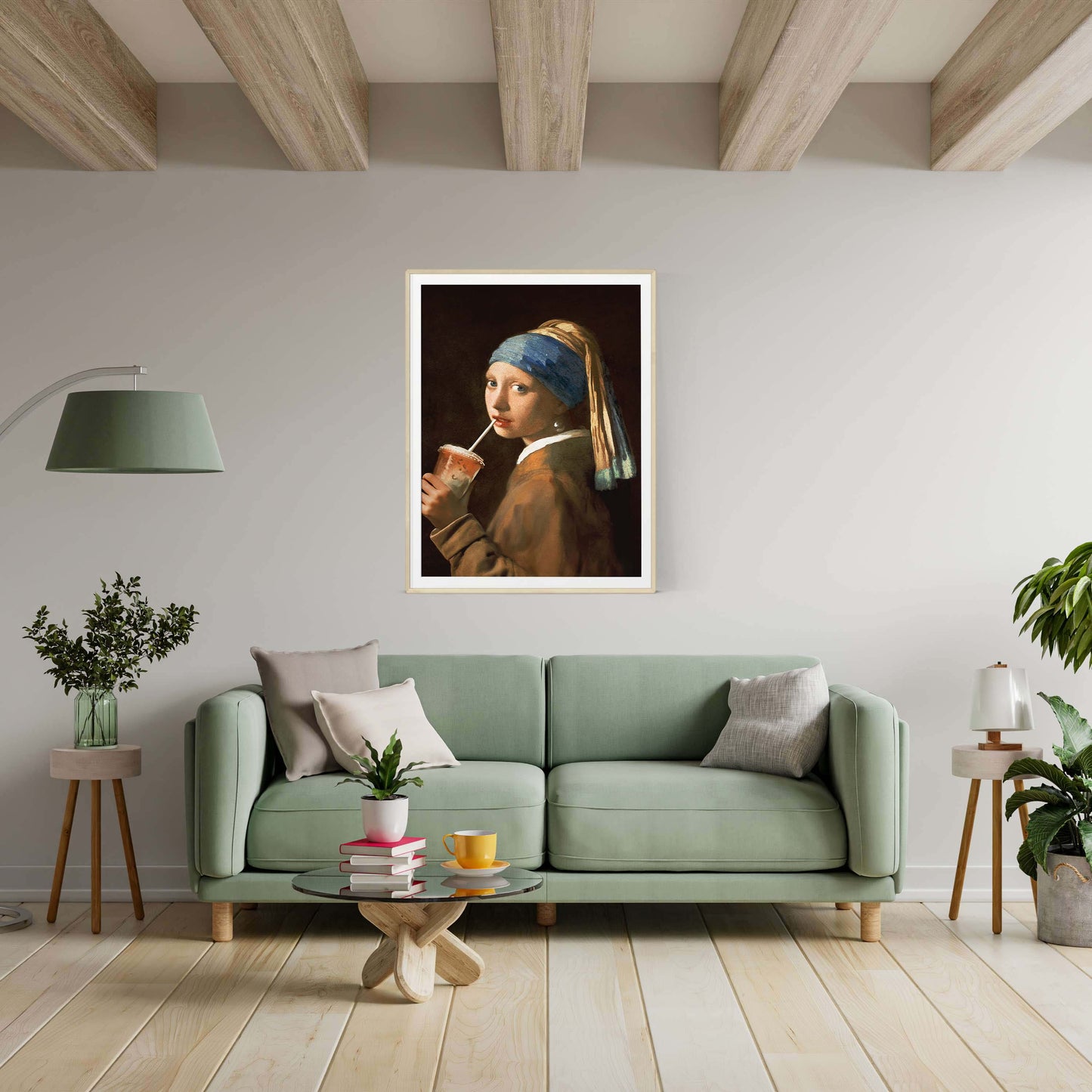 GIRL WITH ICED LATTE | PRINT