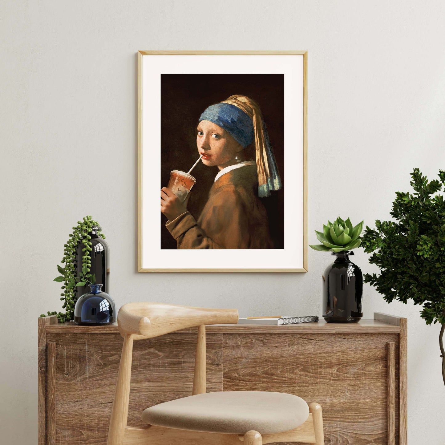 GIRL WITH ICED LATTE | PRINT