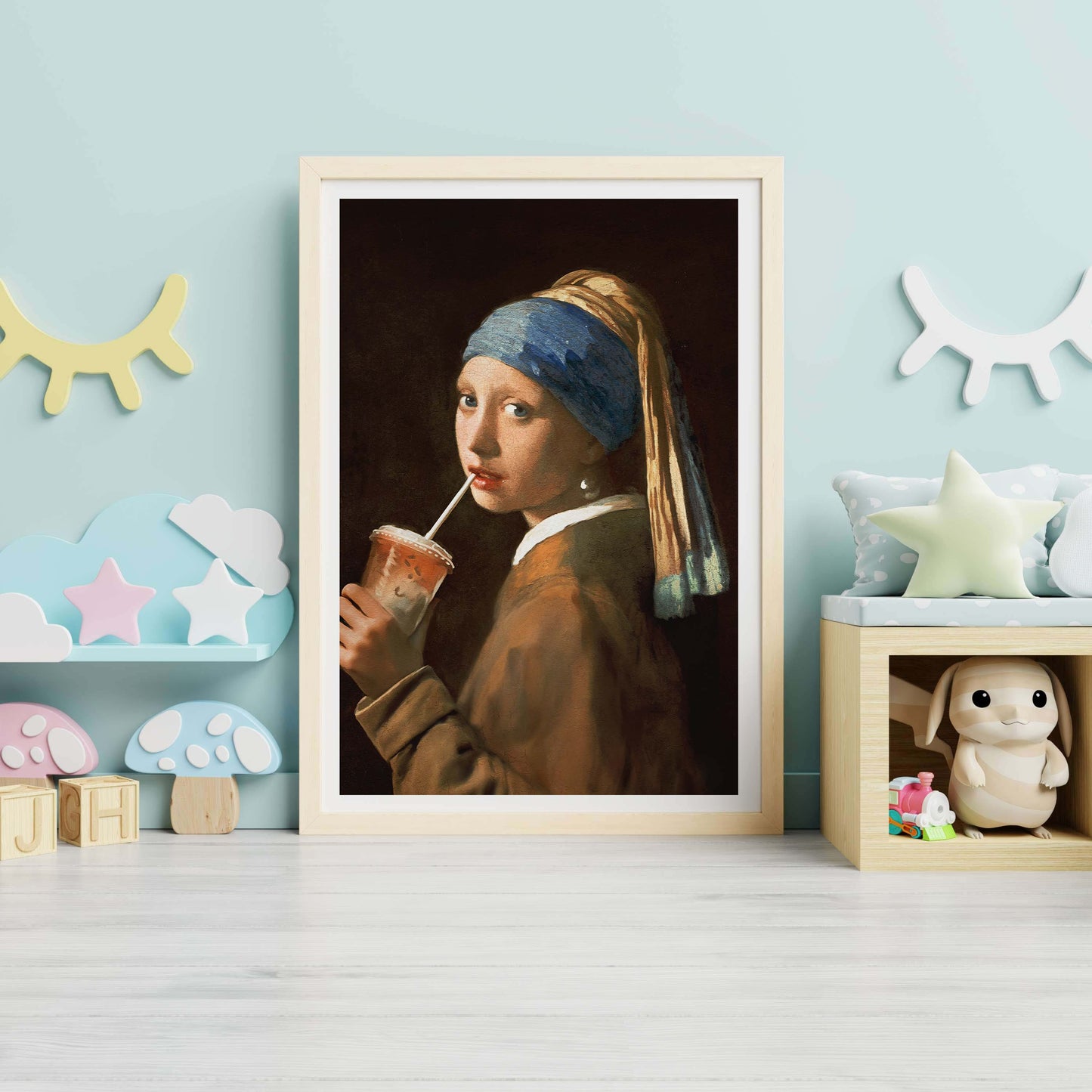 GIRL WITH ICED LATTE | PRINT