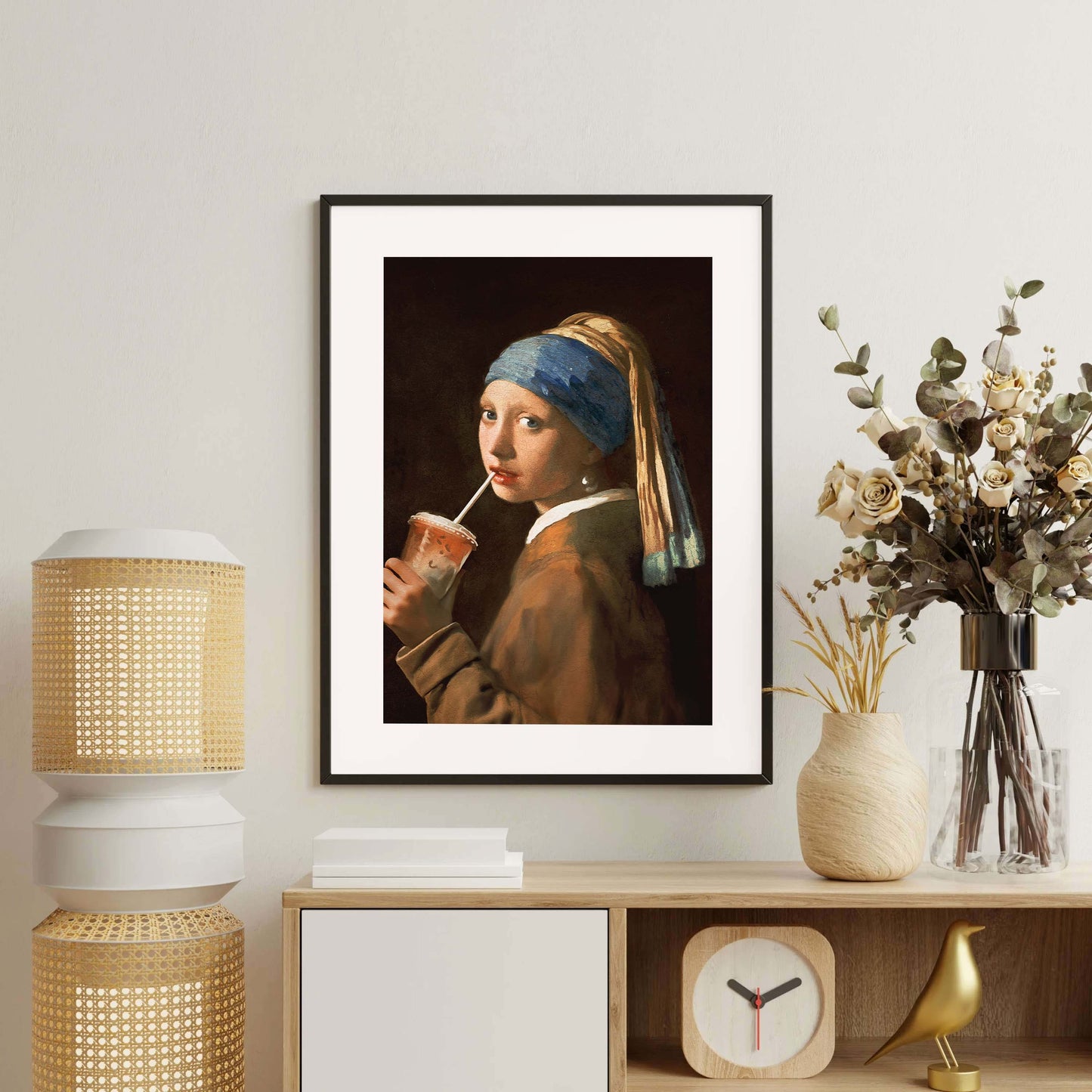 GIRL WITH ICED LATTE | PRINT