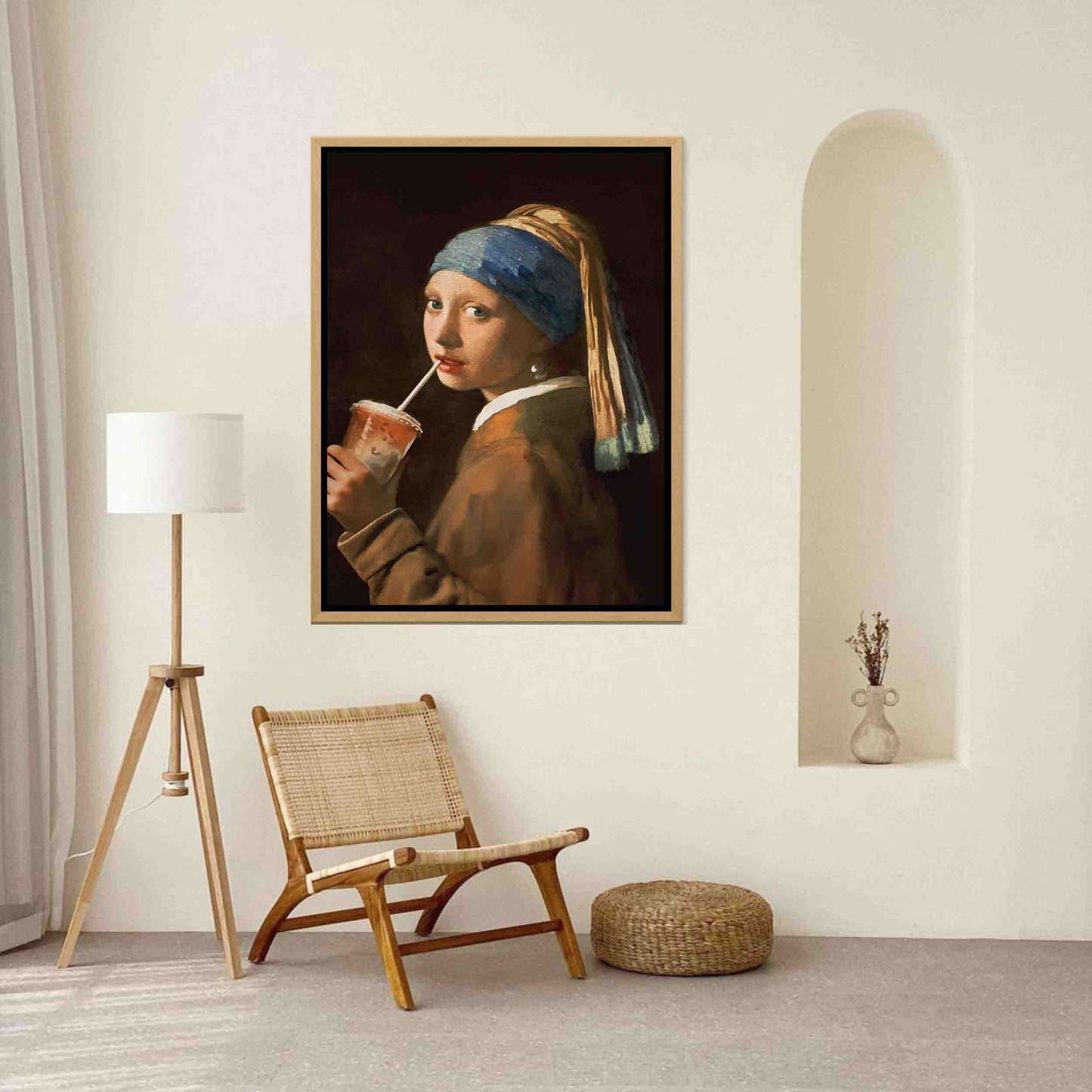 GIRL WITH ICED LATTE | CANVAS