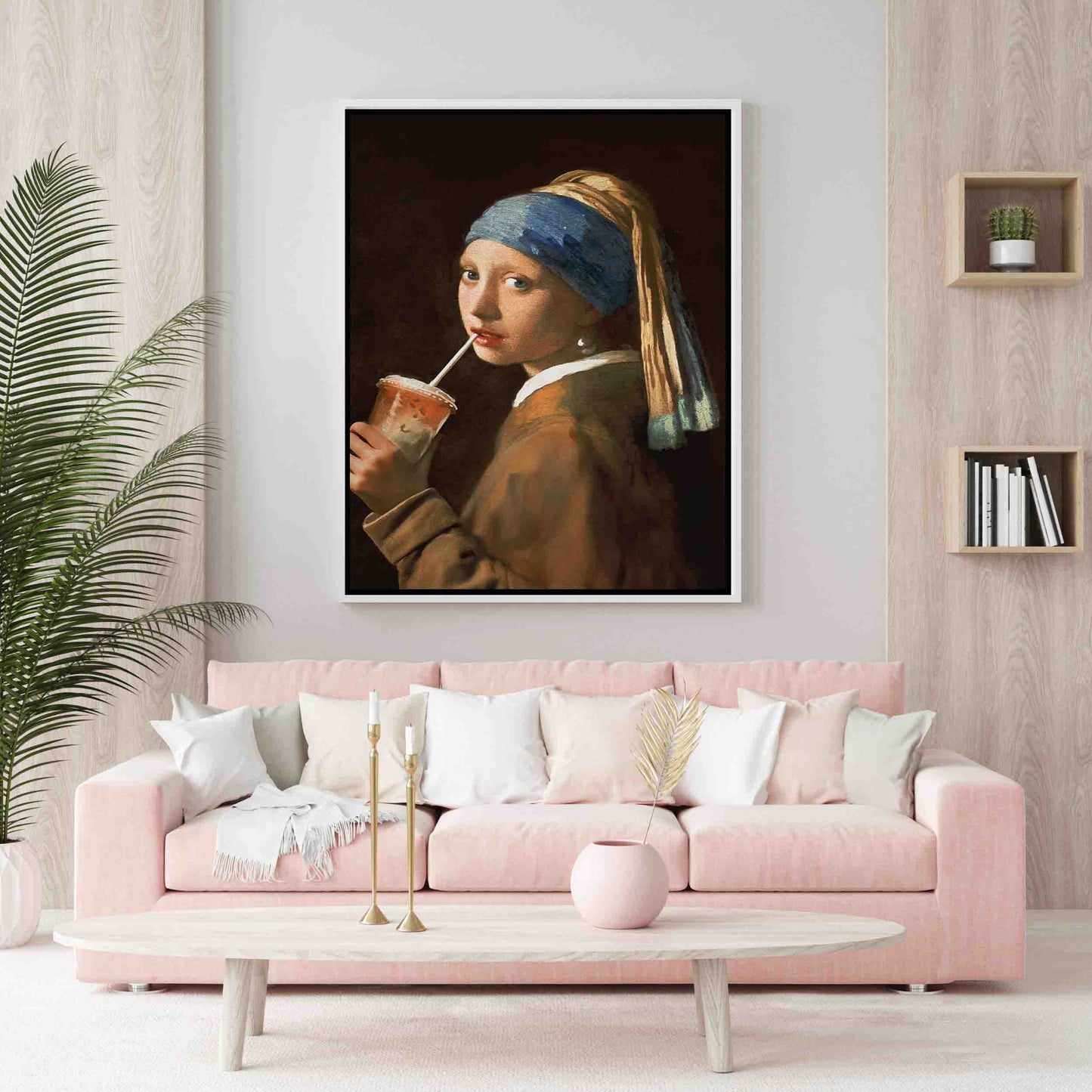 GIRL WITH ICED LATTE | CANVAS