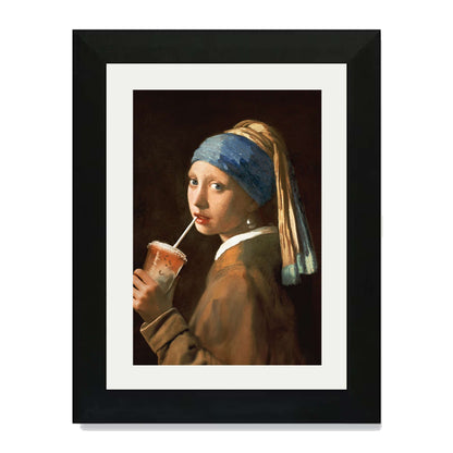 GIRL WITH ICED LATTE | PRINT