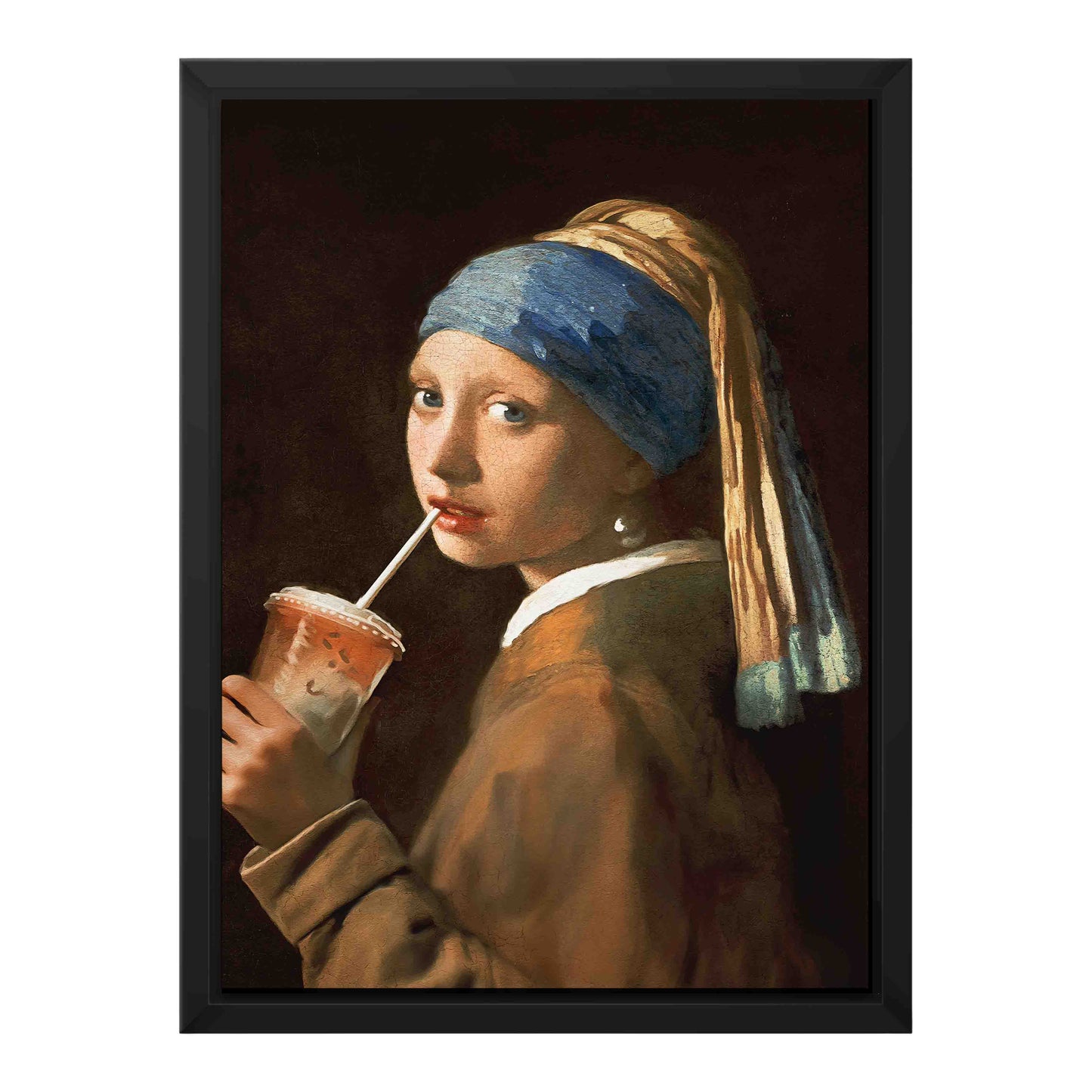 GIRL WITH ICED LATTE | CANVAS
