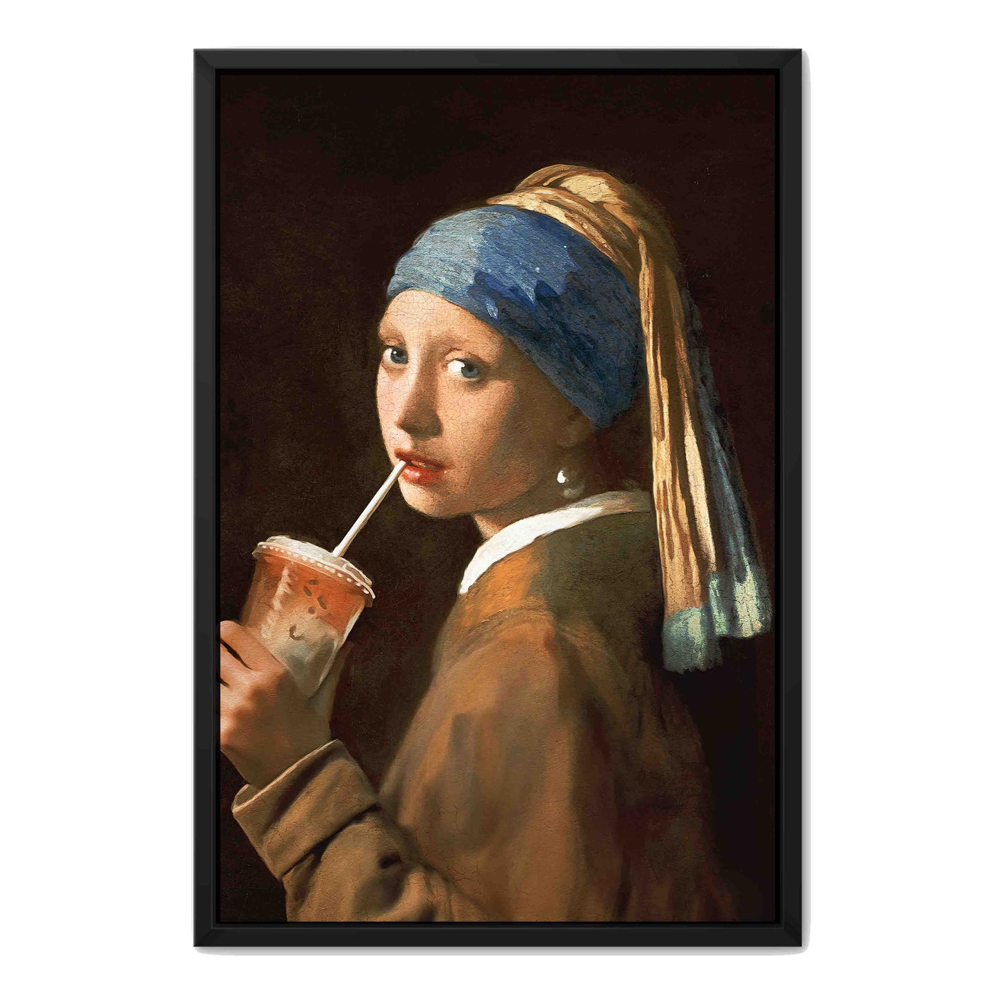 GIRL WITH ICED LATTE | CANVAS