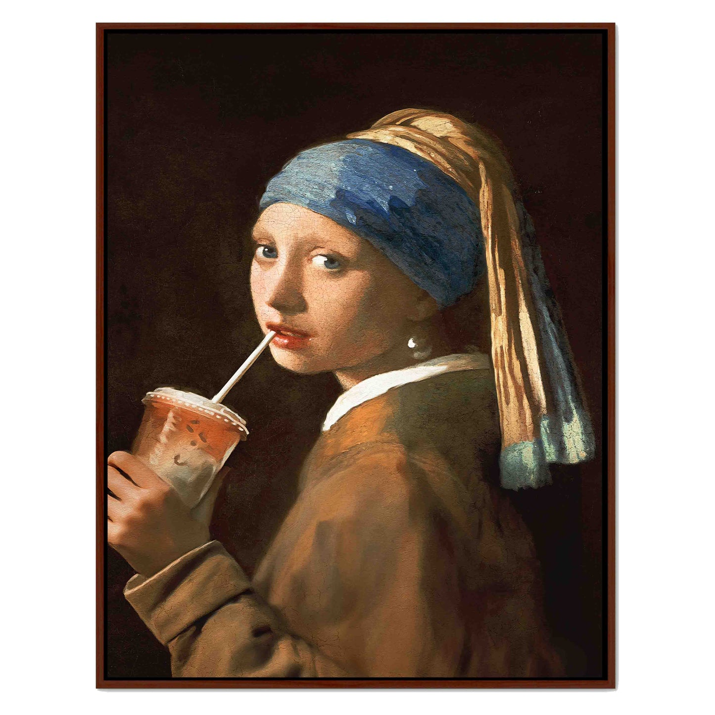 GIRL WITH ICED LATTE | CANVAS