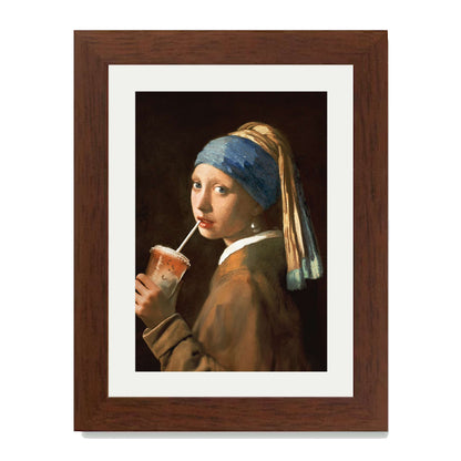 GIRL WITH ICED LATTE | PRINT