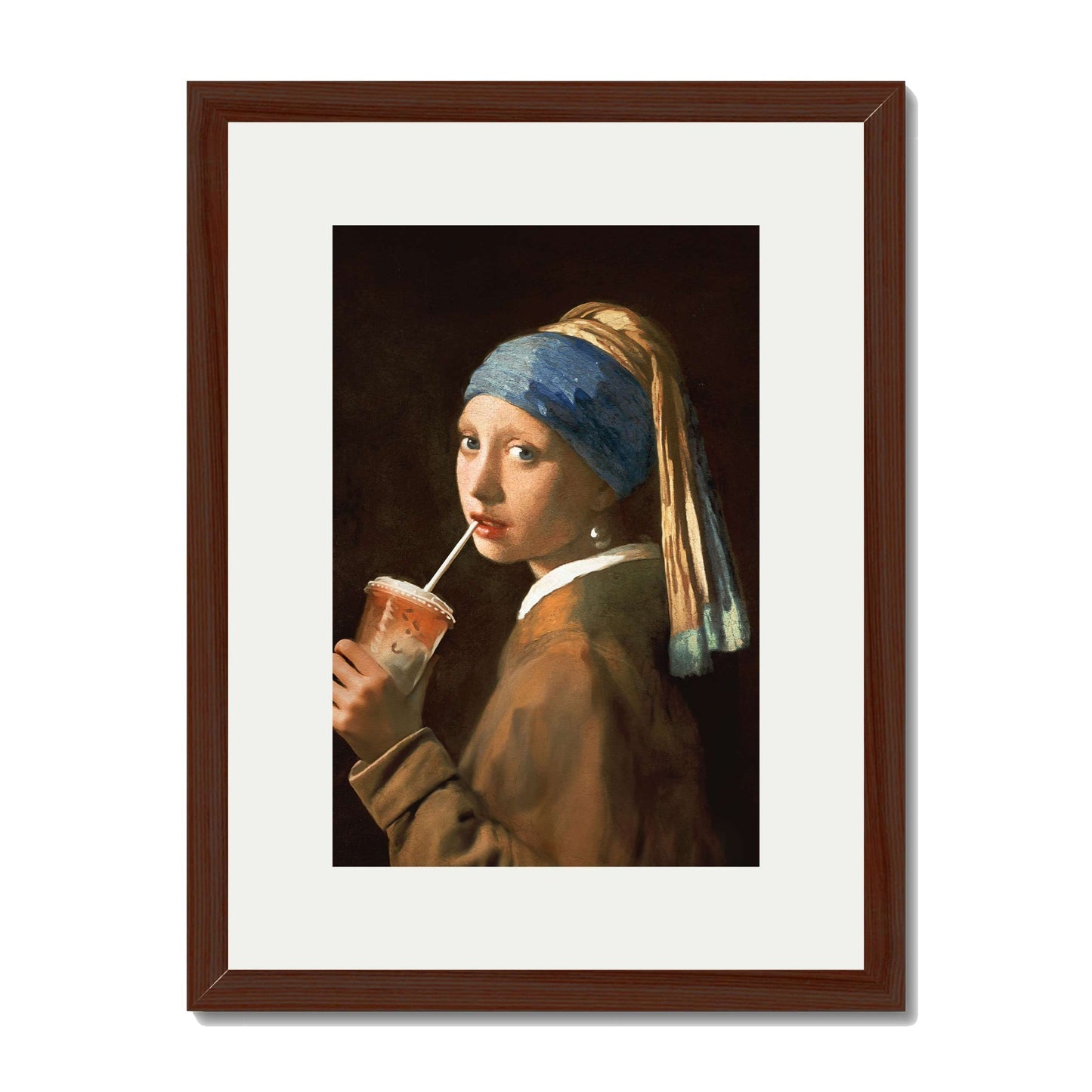GIRL WITH ICED LATTE | PRINT