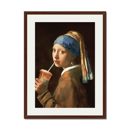GIRL WITH ICED LATTE | PRINT