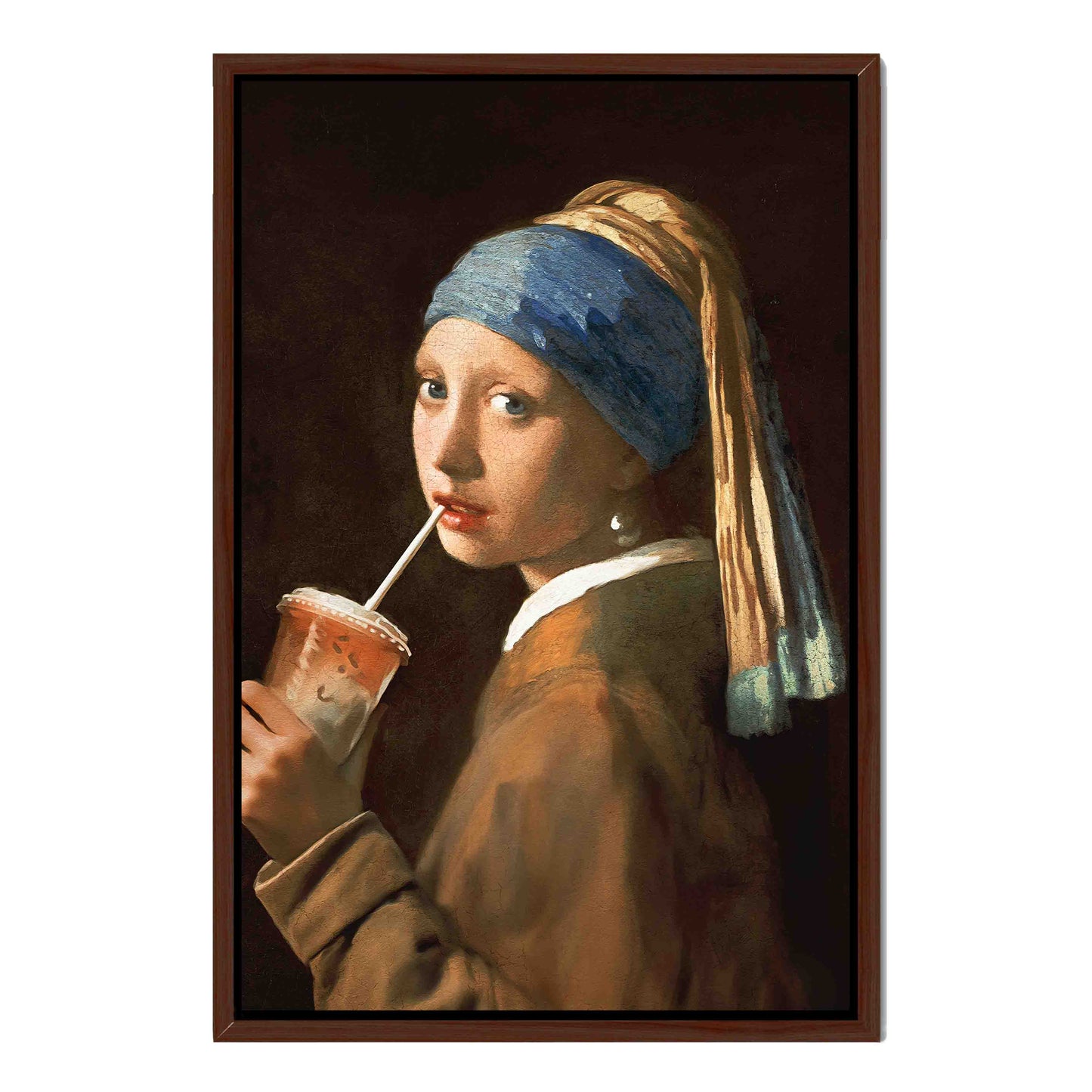 GIRL WITH ICED LATTE | CANVAS