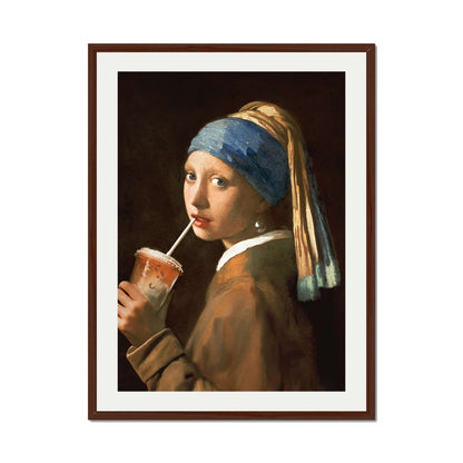GIRL WITH ICED LATTE | PRINT
