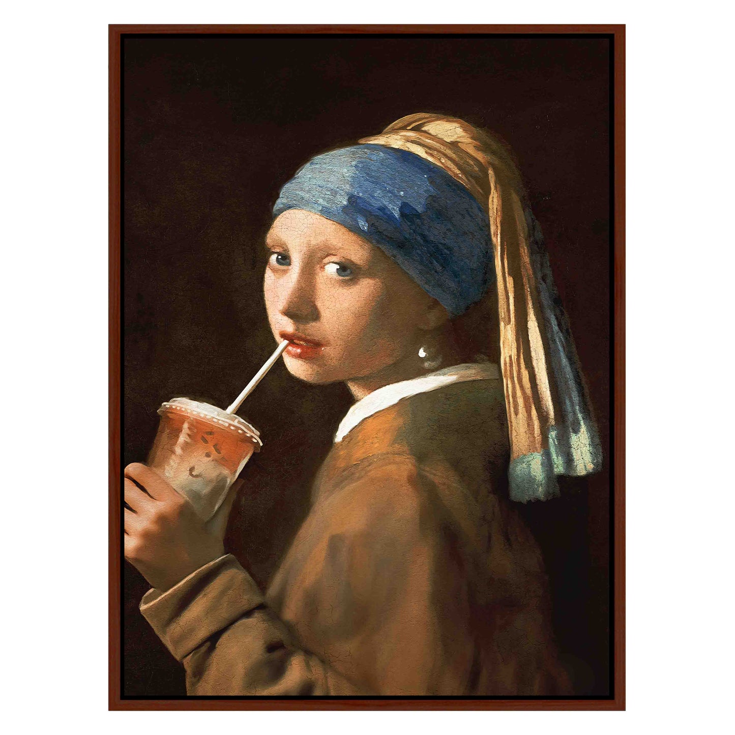 GIRL WITH ICED LATTE | CANVAS