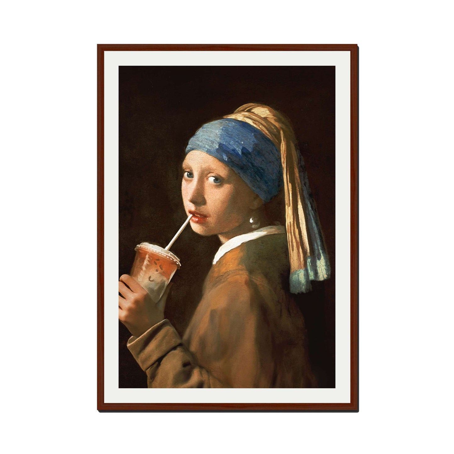 GIRL WITH ICED LATTE | PRINT