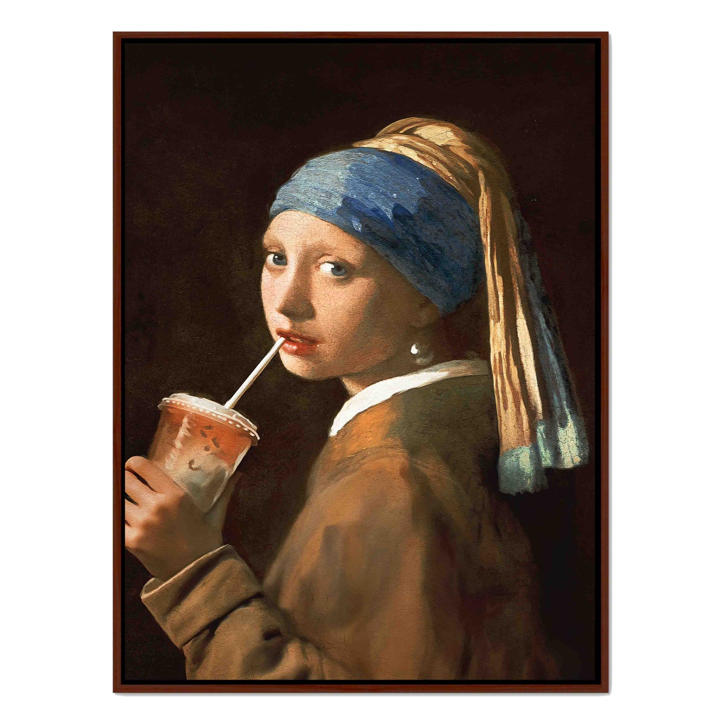 GIRL WITH ICED LATTE | CANVAS