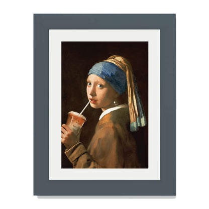 GIRL WITH ICED LATTE | PRINT