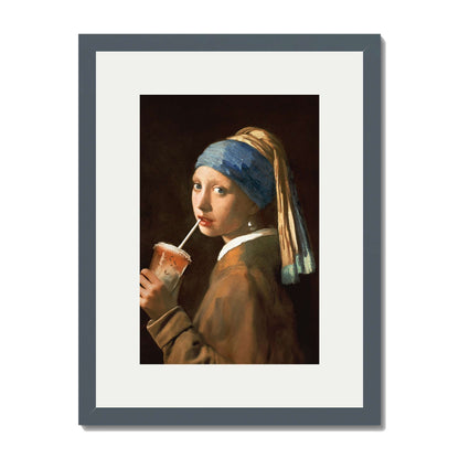 GIRL WITH ICED LATTE | PRINT