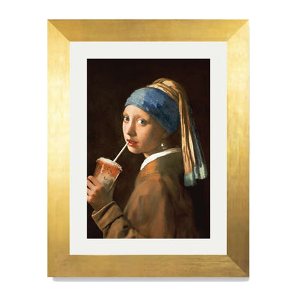 GIRL WITH ICED LATTE | PRINT