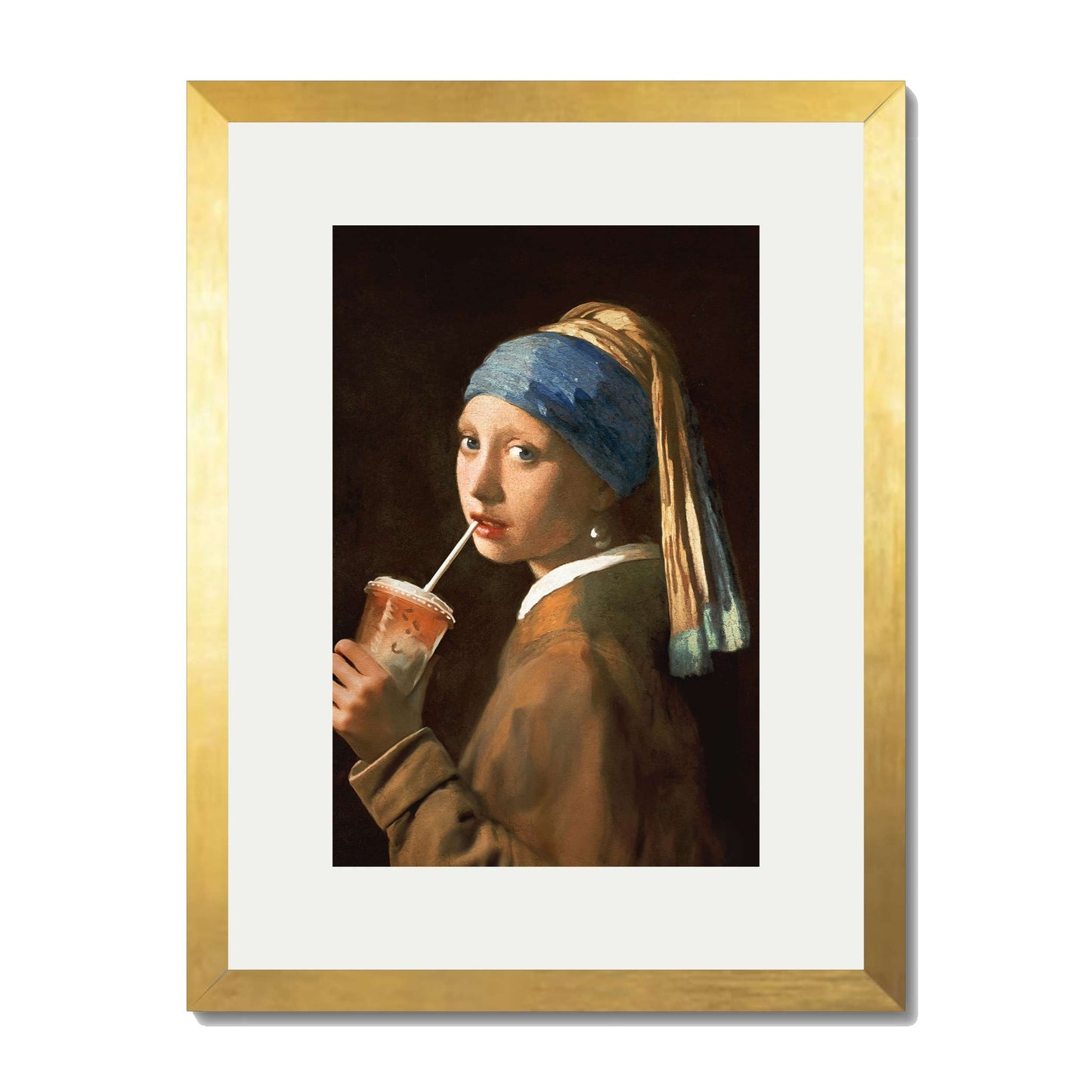 GIRL WITH ICED LATTE | PRINT