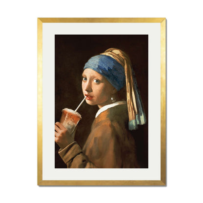 GIRL WITH ICED LATTE | PRINT