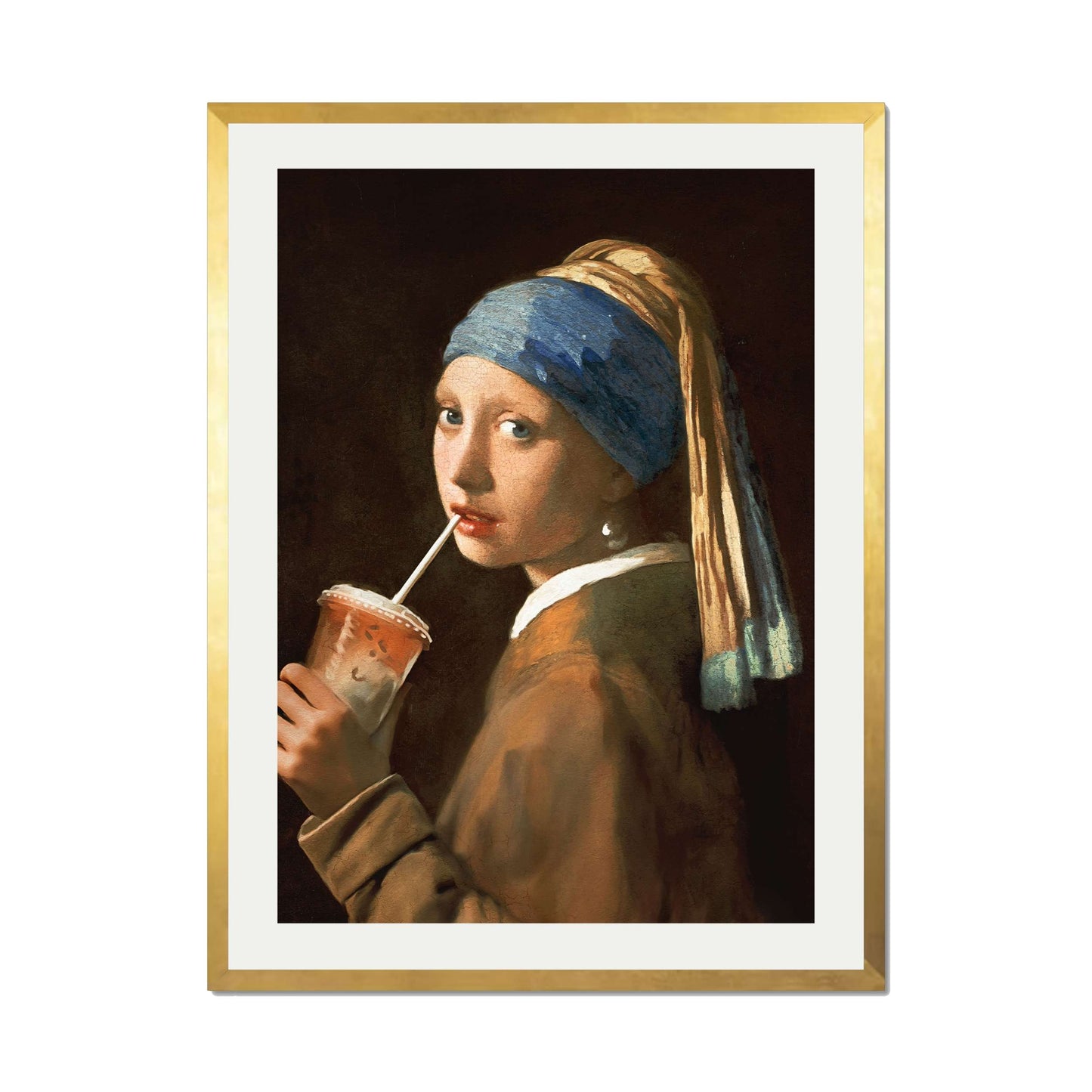 GIRL WITH ICED LATTE | PRINT