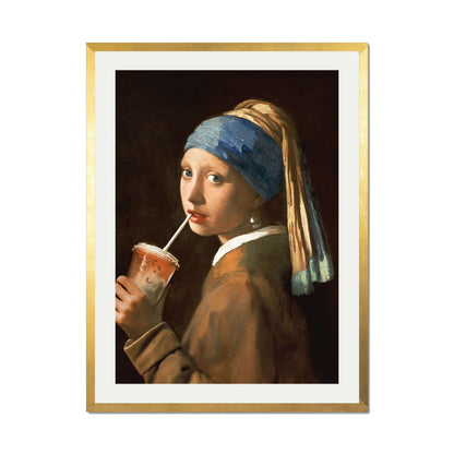 GIRL WITH ICED LATTE | PRINT