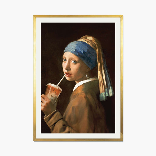 GIRL WITH ICED LATTE | PRINT
