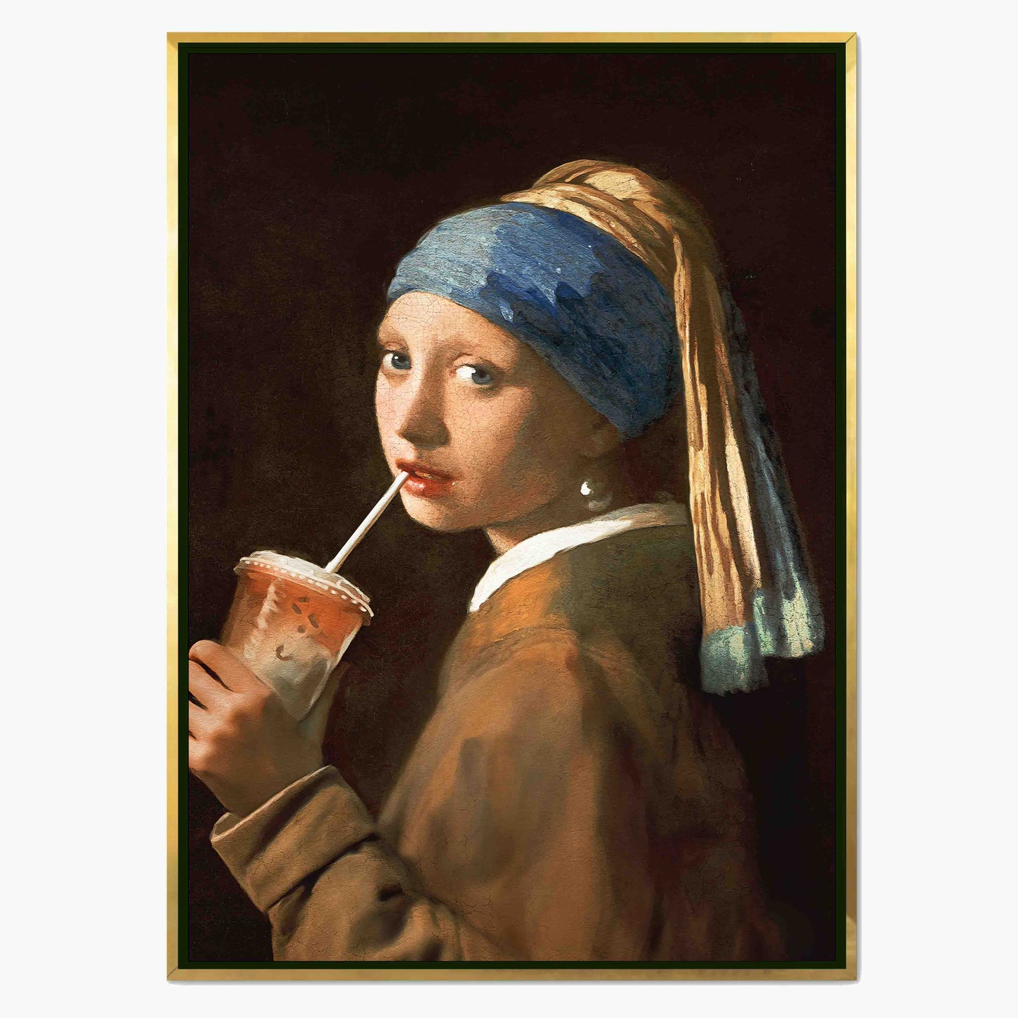 GIRL WITH ICED LATTE | CANVAS