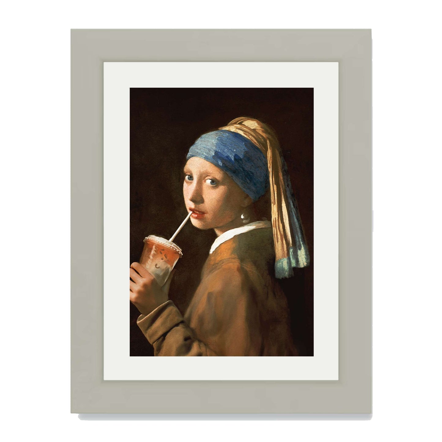 GIRL WITH ICED LATTE | PRINT