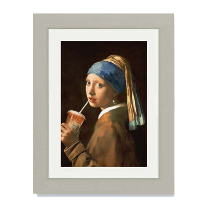 GIRL WITH ICED LATTE | PRINT