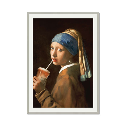 GIRL WITH ICED LATTE | PRINT