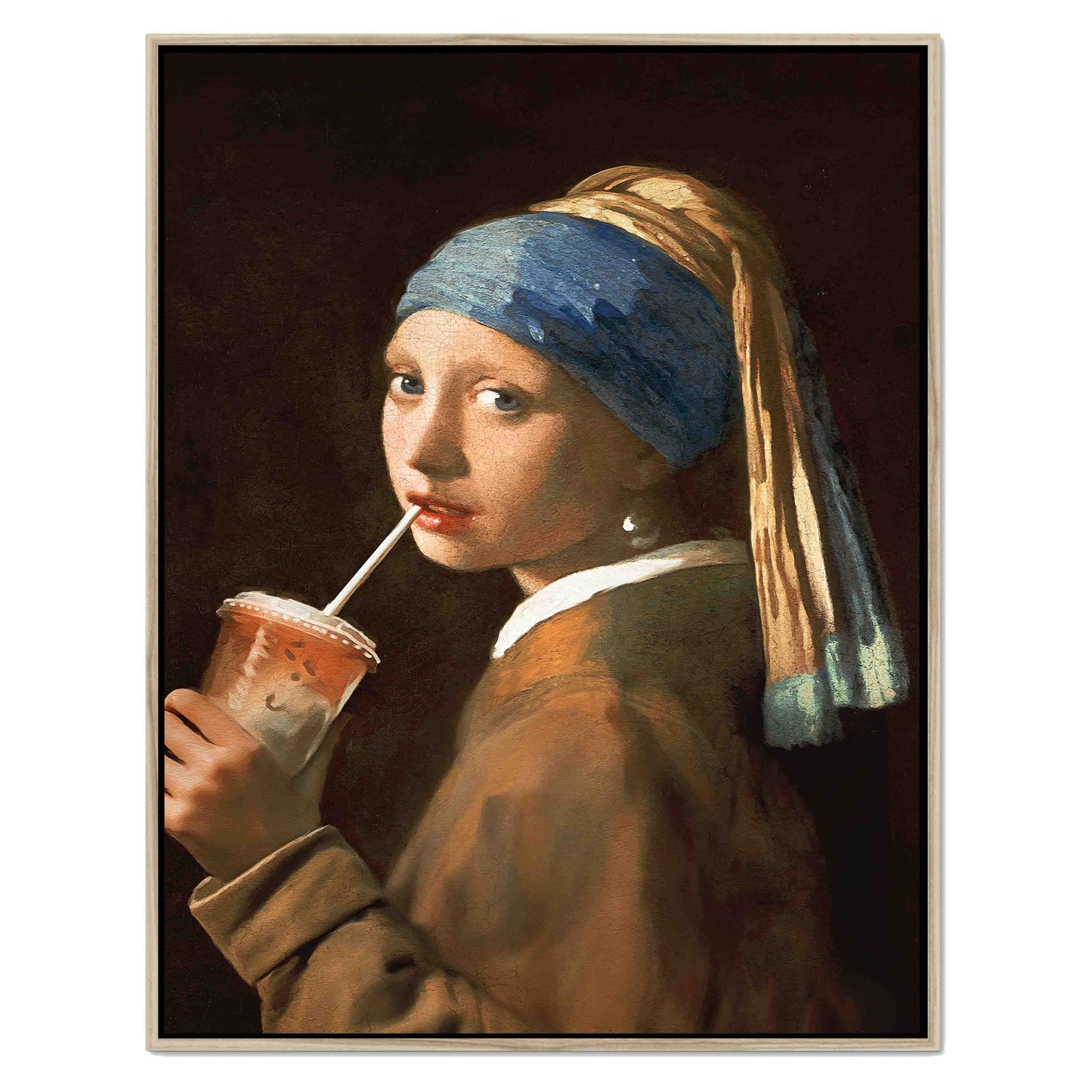 GIRL WITH ICED LATTE | CANVAS
