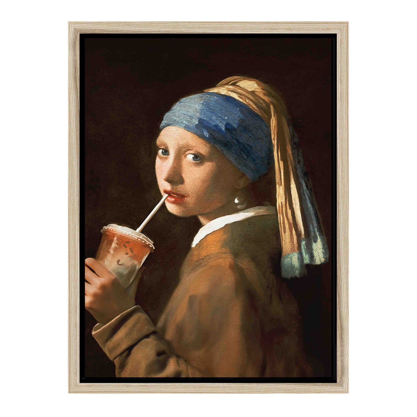 GIRL WITH ICED LATTE | CANVAS