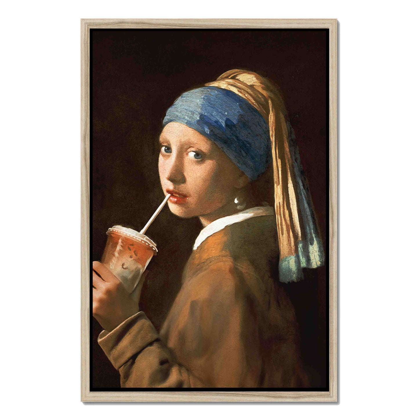 GIRL WITH ICED LATTE | CANVAS