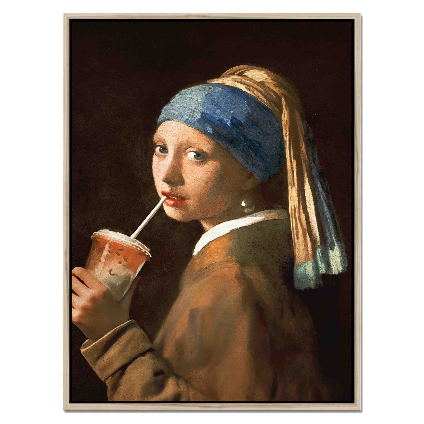 GIRL WITH ICED LATTE | CANVAS