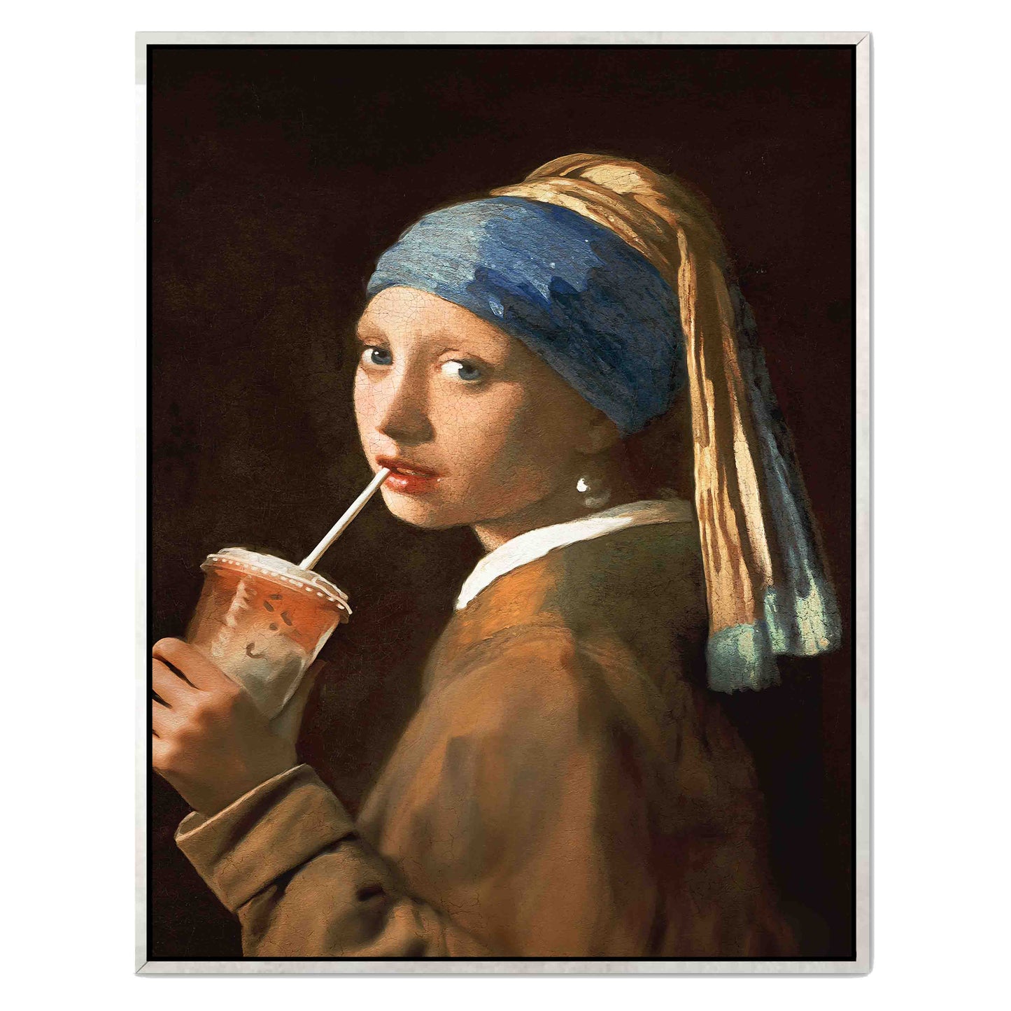 GIRL WITH ICED LATTE | CANVAS