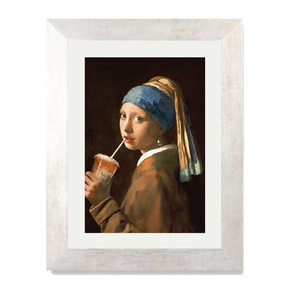 GIRL WITH ICED LATTE | PRINT