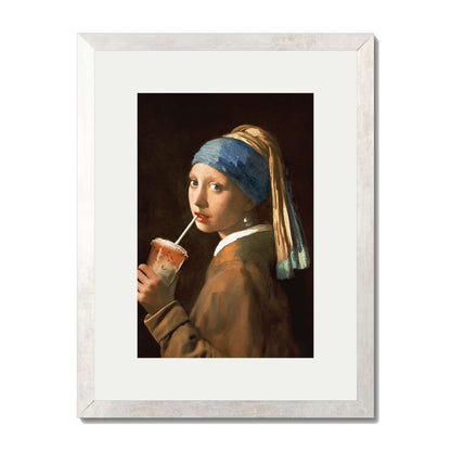 GIRL WITH ICED LATTE | PRINT