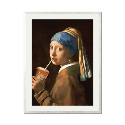 GIRL WITH ICED LATTE | PRINT