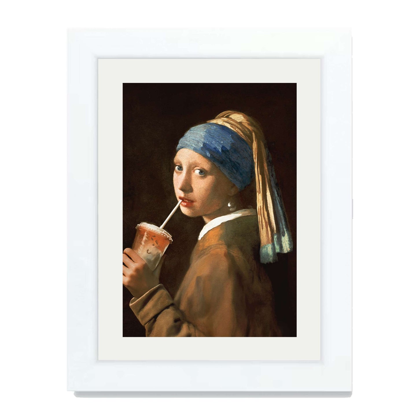 GIRL WITH ICED LATTE | PRINT