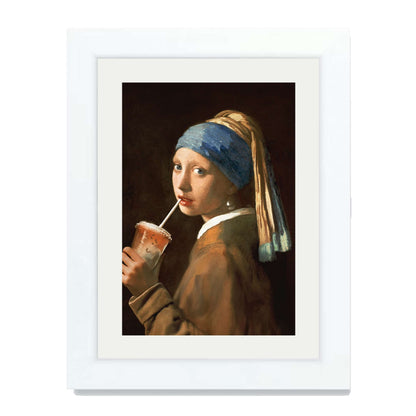 GIRL WITH ICED LATTE | PRINT
