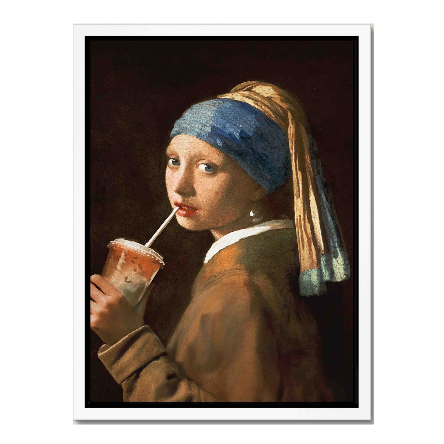 GIRL WITH ICED LATTE | CANVAS