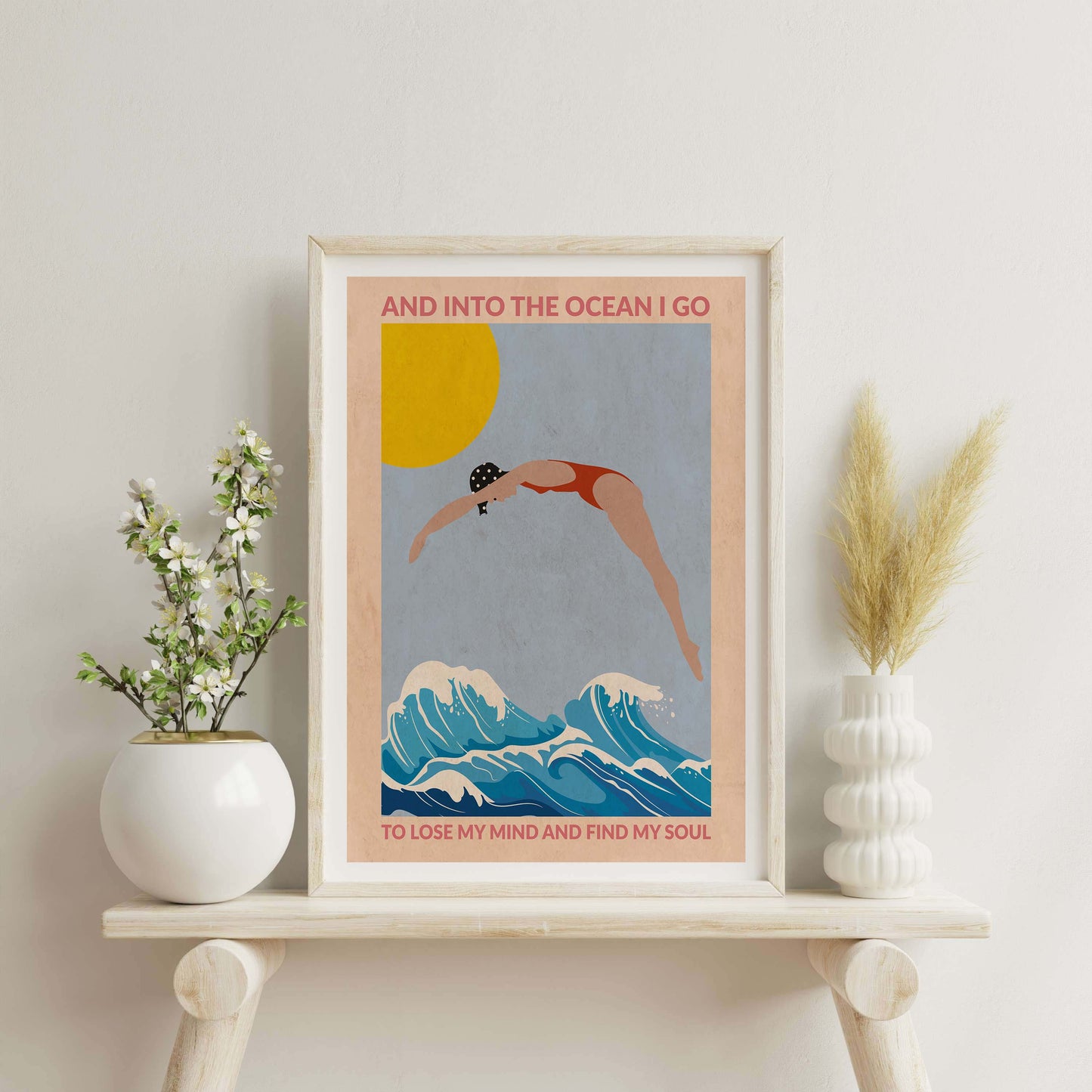 DIVE GIRL (RED) | PRINT