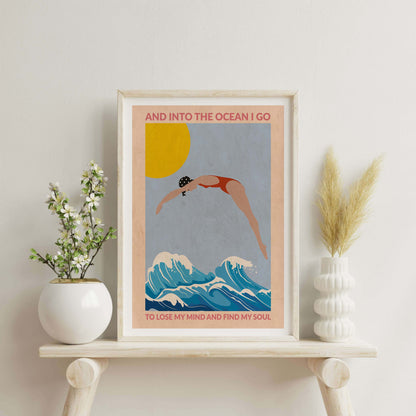 DIVE GIRL (RED) | PRINT